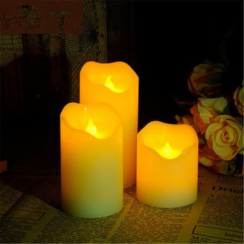 Paraffin Wax Candles Flameless Bougies D Coratives Velas Led Bar Pillar Decorative Candles Flameless Home Decor Bougies JKK196