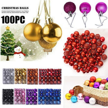 Load image into Gallery viewer, 30/60mm Christmas Xmas Tree Ball Bauble Hanging Home Party Ornament Decor 24/100PC Décoration de noël