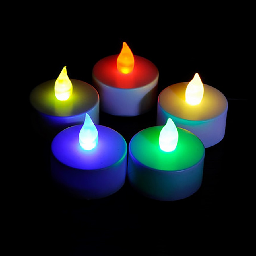 10Pcs Led Electronic Candle Lamp White Smokeless Decoration Velas Bougie D Coratives Christmas Candles Home Electronics JKK214