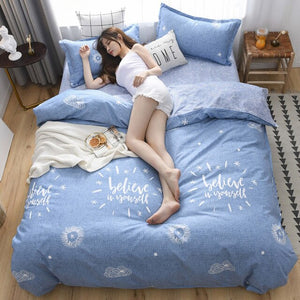 Brief Printed Bedding Set Soft Home Textile Twin Full Queen Size 3pcs For Kids Teens Adults