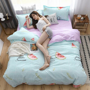 Brief Printed Bedding Set Soft Home Textile Twin Full Queen Size 3pcs For Kids Teens Adults