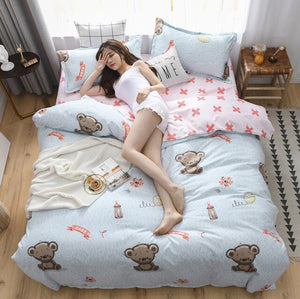 Brief Printed Bedding Set Soft Home Textile Twin Full Queen Size 3pcs For Kids Teens Adults