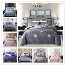 Load image into Gallery viewer, Hot Sale Soft Cotton And Linen Bedding Set Grey Flower Printing Duvet Cover SIngle Twin Full Queen Size Home Textiles For Adults