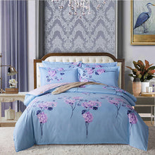 Load image into Gallery viewer, Hot Sale Soft Cotton And Linen Bedding Set Grey Flower Printing Duvet Cover SIngle Twin Full Queen Size Home Textiles For Adults