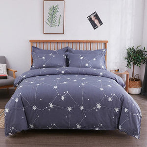 Hot Sale Soft Cotton And Linen Bedding Set Grey Flower Printing Duvet Cover SIngle Twin Full Queen Size Home Textiles For Adults