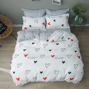 2019 Autumn grey star bedding set Pastoral style duvet cover set flat sheet fish bed linen leopard bed set AB side home textile