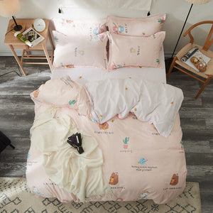 2019 Autumn grey star bedding set Pastoral style duvet cover set flat sheet fish bed linen leopard bed set AB side home textile