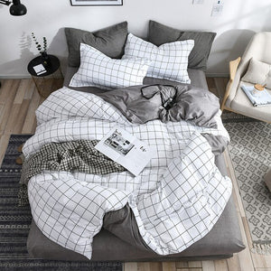 2019 Autumn grey star bedding set Pastoral style duvet cover set flat sheet fish bed linen leopard bed set AB side home textile