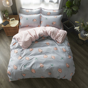 2019 Autumn grey star bedding set Pastoral style duvet cover set flat sheet fish bed linen leopard bed set AB side home textile