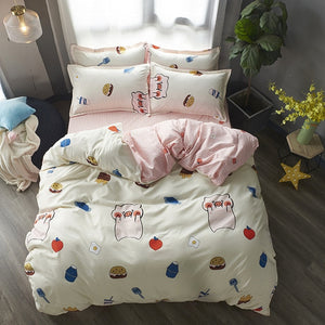 2019 Autumn grey star bedding set Pastoral style duvet cover set flat sheet fish bed linen leopard bed set AB side home textile