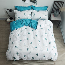 Load image into Gallery viewer, 2019 Autumn grey star bedding set Pastoral style duvet cover set flat sheet fish bed linen leopard bed set AB side home textile