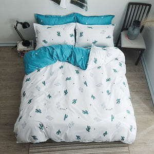 2019 Autumn grey star bedding set Pastoral style duvet cover set flat sheet fish bed linen leopard bed set AB side home textile