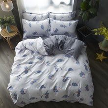 Load image into Gallery viewer, 2019 Autumn grey star bedding set Pastoral style duvet cover set flat sheet fish bed linen leopard bed set AB side home textile