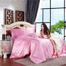 Load image into Gallery viewer, New arrive imetated silk bedding set home textile bed linen set clothing of bed bedcloth soft silky bedding full queen king size