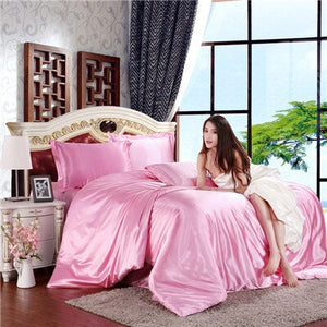 New arrive imetated silk bedding set home textile bed linen set clothing of bed bedcloth soft silky bedding full queen king size