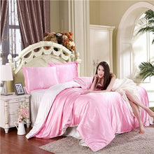 Load image into Gallery viewer, New arrive imetated silk bedding set home textile bed linen set clothing of bed bedcloth soft silky bedding full queen king size