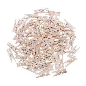 100 pcs Small Size 25mm Mini  Wooden Clips For Photo Clips Clothespin Craft Decoration Clips   V1745