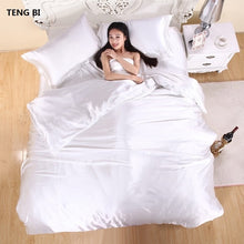 Load image into Gallery viewer, HOT! 100% pure satin silk bedding set,Home Textile King size bed set,bedclothes,duvet cover flat sheet pillowcases Wholesale