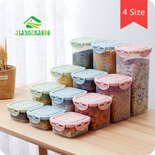 Load image into Gallery viewer, Grain Storage Box Sealed Cans Household Kitchen Plastic Covered With Transparent Jar Noodles Miscellaneous Grain Storage Cans