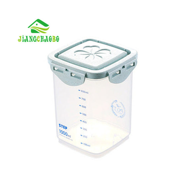 Grain Storage Box Sealed Cans Household Kitchen Plastic Covered With Transparent Jar Noodles Miscellaneous Grain Storage Cans