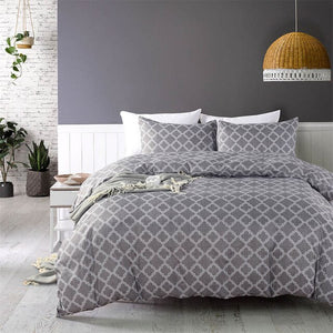 Nordic Style Simple Bedding Set Grid Solid Comfortable Bed Linens Home Textile US Twin Queen Duvet Cover Set for Adults Bed