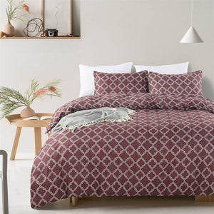 Nordic Style Simple Bedding Set Grid Solid Comfortable Bed Linens Home Textile US Twin Queen Duvet Cover Set for Adults Bed