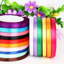 Load image into Gallery viewer, 25 Yards 7mm width Satin Ribbon for DIY Bow Craft Decor Wedding Festival Party Decoration Gift Wrapping Scrapbooking Supplies