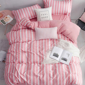 ParkShin Dot Art White Pink Bed Cover Set Decor Home Bedding Set Textile Bedroom Adult Girl Duvet Cover Flat Sheet Bed Linen Set