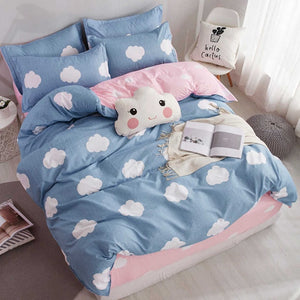 ParkShin Dot Art White Pink Bed Cover Set Decor Home Bedding Set Textile Bedroom Adult Girl Duvet Cover Flat Sheet Bed Linen Set