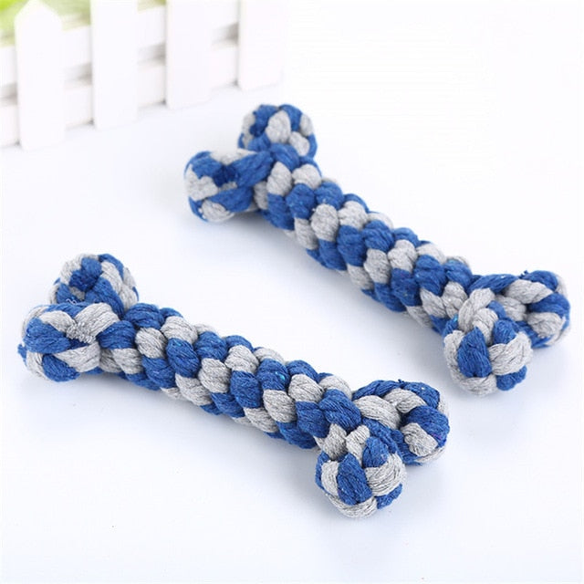 Small Dog Toys Braided Knot Ball Pet Dog Toys Bone Chew Rope Dog Puppy Train Toy Knot Home Garden Pet Supplies Funny Tool