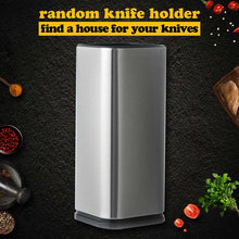 Load image into Gallery viewer, XYj Stainless Steel Kitchen Knife Set Chef Bread Slicing Santoku Utility Paring Knives Stainless Steel Knife Holder Stand