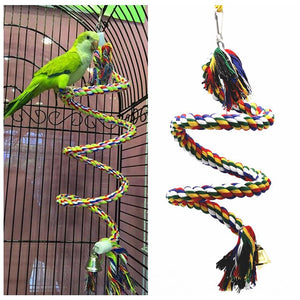 Pet Birds Parrot Toys Cockatoo Parakeet Bird Swing Budgie Cotton Climbing Rope Standing Rod for Pet Playing Toy Home Garden