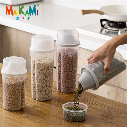 Grain Storage Box Sealed Cans Household Kitchen Plastic Covered With Transparent Jar Noodles Miscellaneous Grain Storage Cans