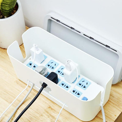 ABS Plastic Phone Network Cable Case Strip Home Desktop Finishing Wire Box Household Storage Organizer Boxes Containers