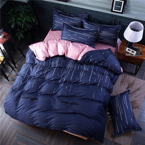 Heart printing bedding set 3/4pcs bed linens Home Textile Duvet cover set classic bedclothes Modern sheet pillowcase king bedset