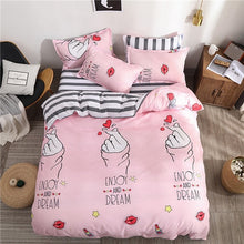 Load image into Gallery viewer, Heart printing bedding set 3/4pcs bed linens Home Textile Duvet cover set classic bedclothes Modern sheet pillowcase king bedset