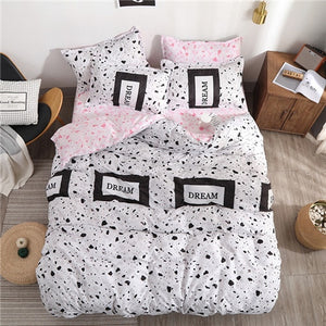 Heart printing bedding set 3/4pcs bed linens Home Textile Duvet cover set classic bedclothes Modern sheet pillowcase king bedset