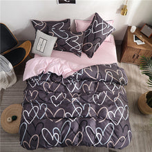 Load image into Gallery viewer, Heart printing bedding set 3/4pcs bed linens Home Textile Duvet cover set classic bedclothes Modern sheet pillowcase king bedset