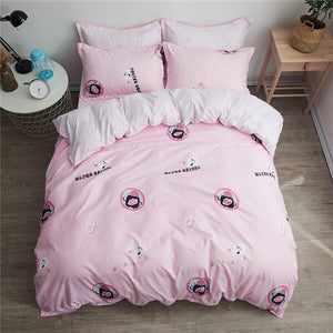 White love Luxurious Home Textile Bedlinen deep red Duvet Cover Pillow case Bed Sheet quilt cover Bedding Set 3/4Pcs