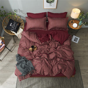 White love Luxurious Home Textile Bedlinen deep red Duvet Cover Pillow case Bed Sheet quilt cover Bedding Set 3/4Pcs