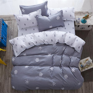 Comforter king grey bedclothes bed linen snowflake Cotton Bedding set Winter bedsheets duvet cover sets35